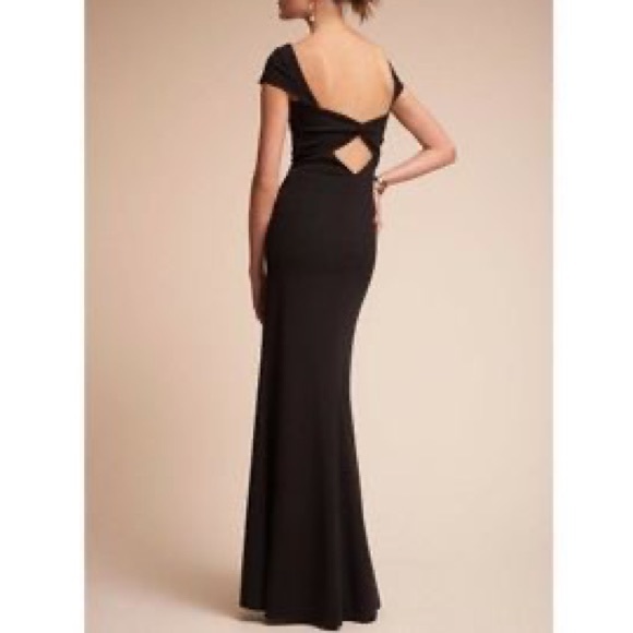 New Katie May x BHLDN Madison 0 2 6 12 Black Bow Back Long Maxi Bridesmaid Gown - Picture 5 of 11
